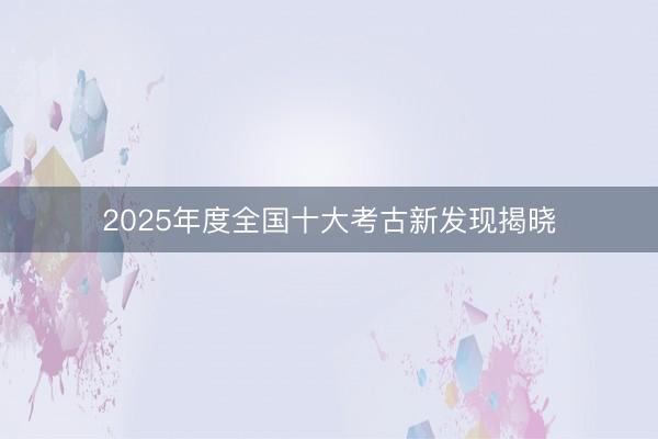 2025年度全国十大考古新发现揭晓