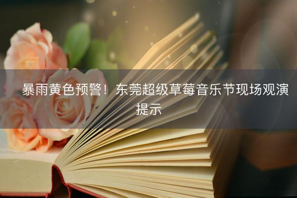 ​暴雨黄色预警！东莞超级草莓音乐节现场观演提示