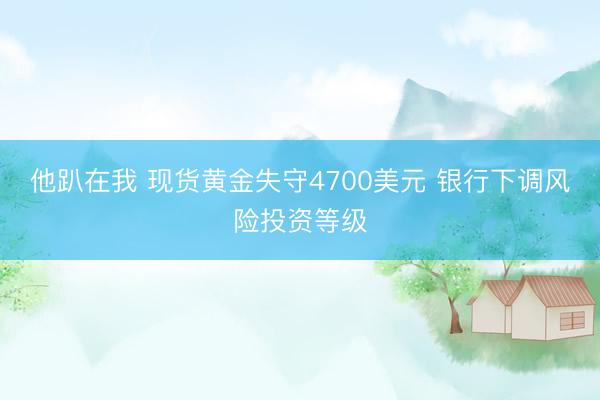 他趴在我 现货黄金失守4700美元 银行下调风险投资等级