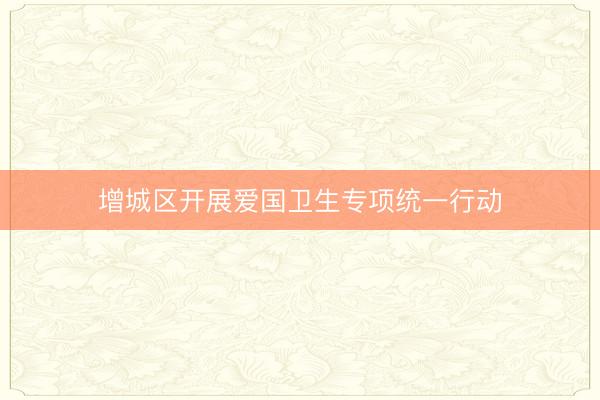 增城区开展爱国卫生专项统一行动