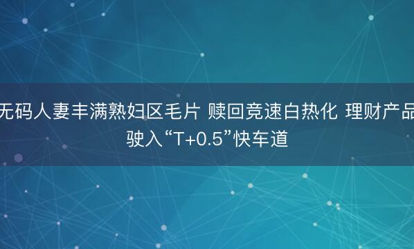 无码人妻丰满熟妇区毛片 赎回竞速白热化 理财产品驶入“T+0.5”快车道