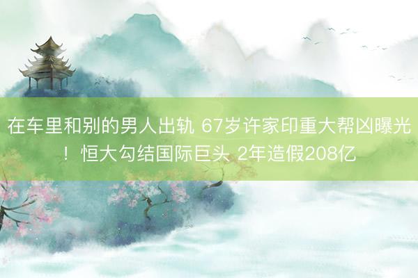 在车里和别的男人出轨 67岁许家印重大帮凶曝光！恒大勾结国际巨头 2年造假208亿