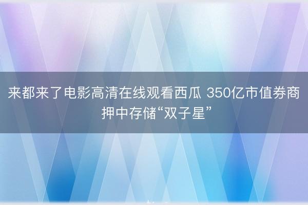 来都来了电影高清在线观看西瓜 350亿市值券商 押中存储“双子星”