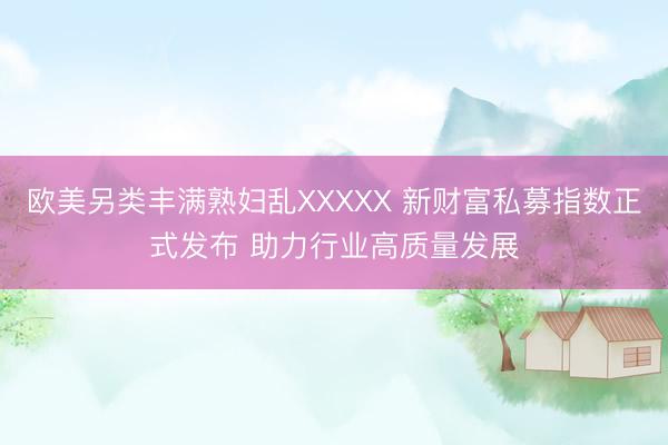 欧美另类丰满熟妇乱XXXXX 新财富私募指数正式发布 助力行业高质量发展