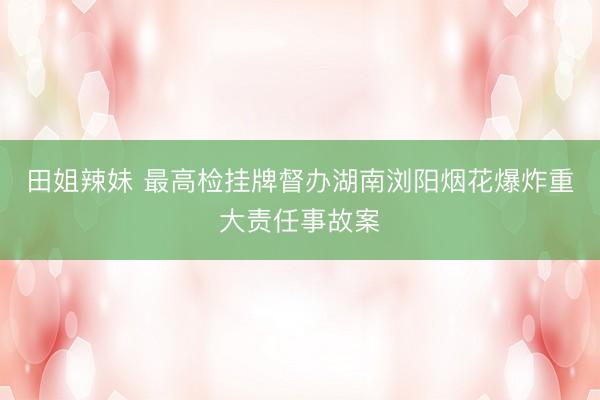 田姐辣妹 最高检挂牌督办湖南浏阳烟花爆炸重大责任事故案