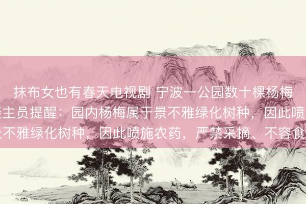 抹布女也有春天电视剧 宁波一公园数十棵杨梅树结满果实，处理东谈主员提醒：园内杨梅属于景不雅绿化树种，因此喷施农药，严禁采摘、不容食用
