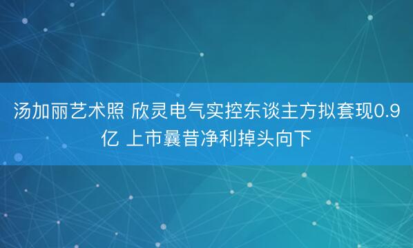 汤加丽艺术照 欣灵电气实控东谈主方拟套现0.9亿 上市曩昔净利掉头向下