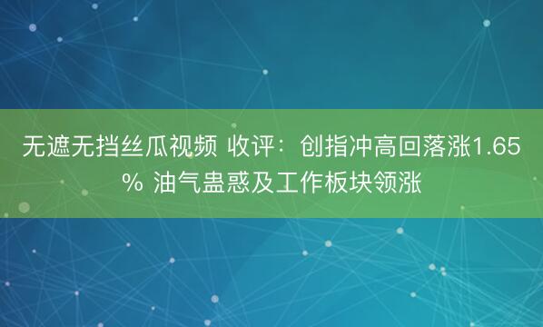 无遮无挡丝瓜视频 收评：创指冲高回落涨1.65% 油气蛊惑及工作板块领涨