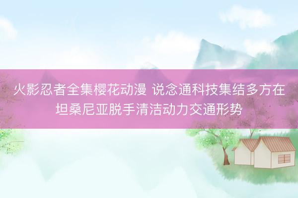 火影忍者全集樱花动漫 说念通科技集结多方在坦桑尼亚脱手清洁动力交通形势